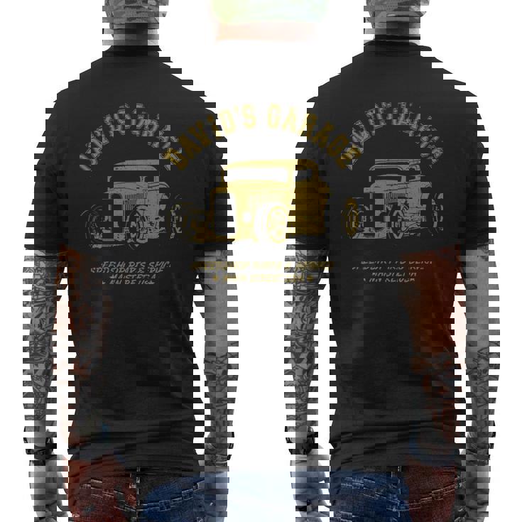David's Garage Hotrod クラシックカーデザイン 長袖tシャツ メンズTシャツ バックプリント