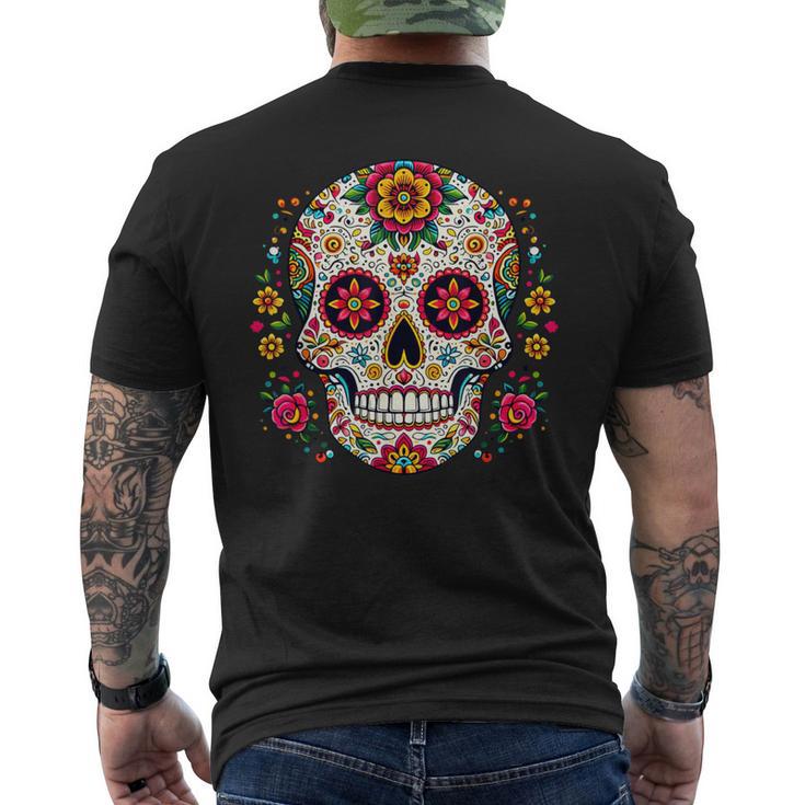 Day Of The Dead シュガースカル Dia De Los Muertos メンズTシャツ バックプリント