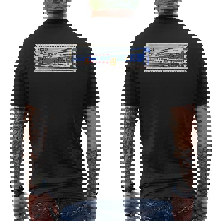 Ddr東ドイツベルリン列車消印sovi8プロパガンダ。 メンズTシャツ バックプリント