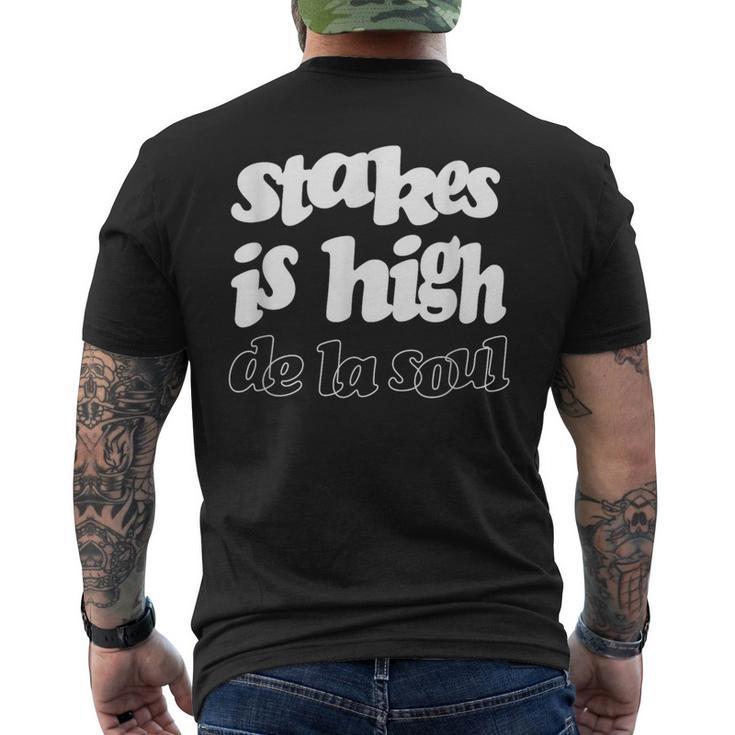 De Laoul 「Stakes Is High」 メンズTシャツ バックプリント