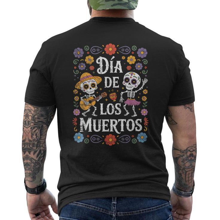 Dia De Los Muertos Calavera Day Dead Guitarequelette Dansante T-shirt imprimé au dos