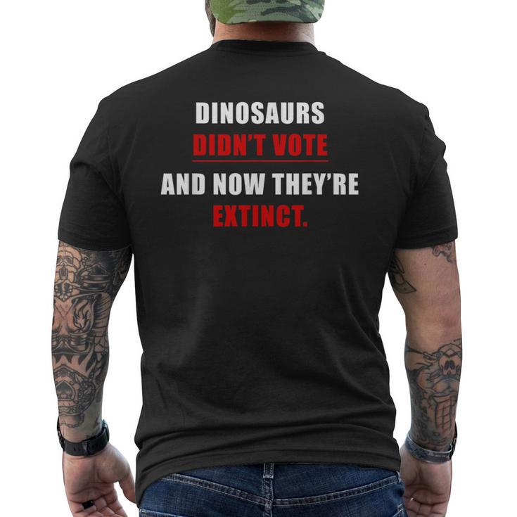 Dinosaurs Didn'tote & Now They're Extinct メンズTシャツ バックプリント
