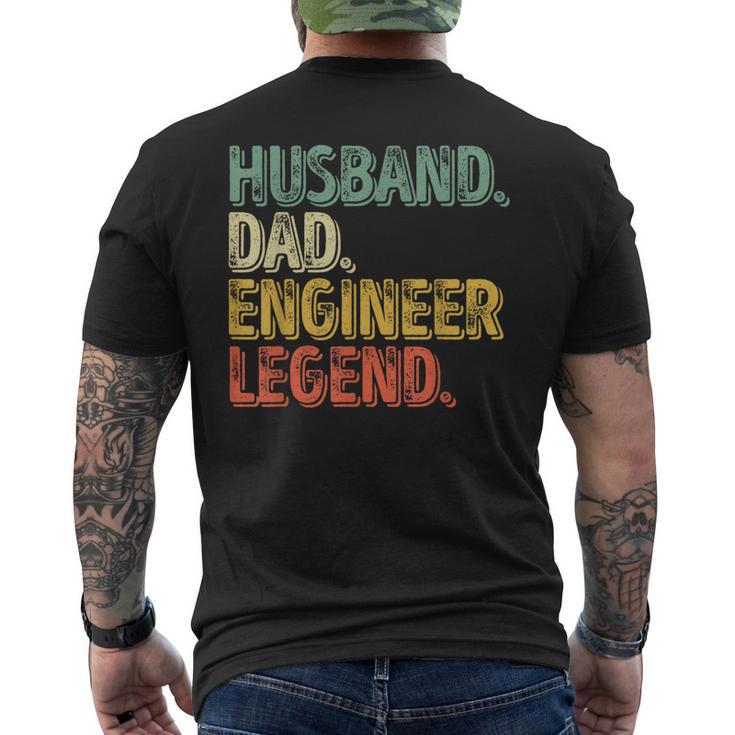 Divertente Per La Festa Del Papà Concritta Husband Dad Engineer T-shirt da uomo con stampa posteriore