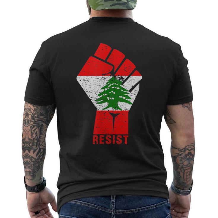 Drapeau Du Liban Resist Poing Du Liban Révolution Protest Mars T-shirt imprimé au dos
