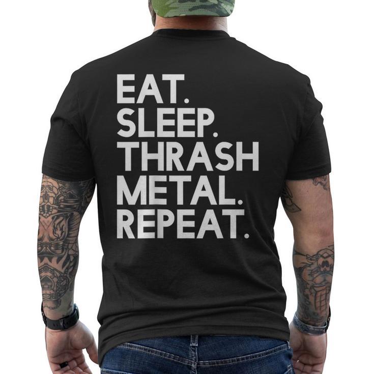 Eatleep Thrash メタルリピート 音楽 メンズTシャツ バックプリント