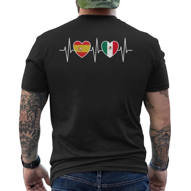España Y México Banderas Banderas De México Camiseta Hombre Estampado Espalda