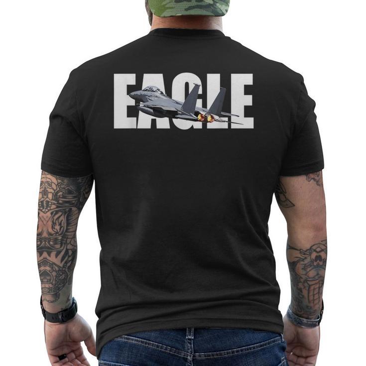 F-15 イーグルジェット飛行機 メンズTシャツ バックプリント