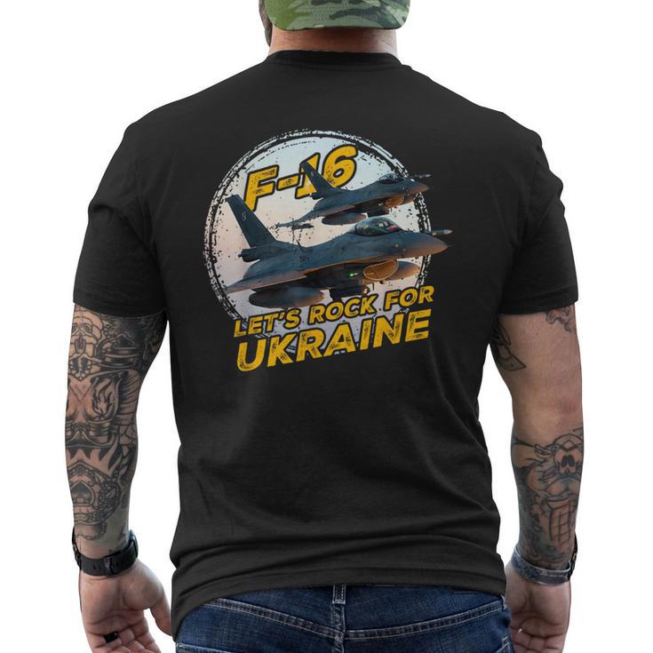 F-16 ウクライナ メンズTシャツ バックプリント
