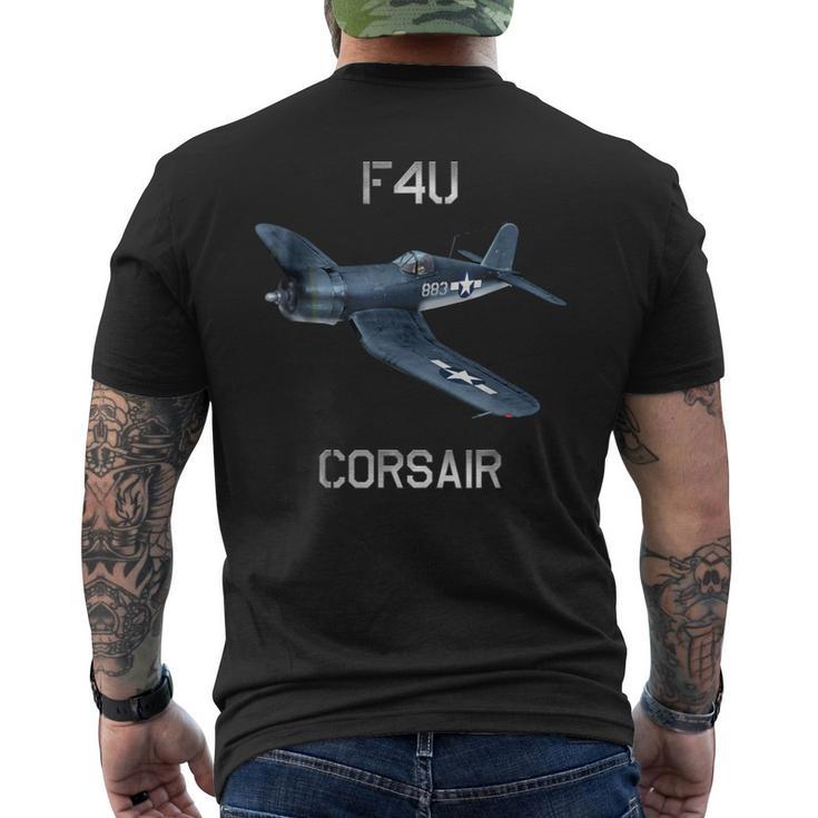 F4u コルセア ヴィンテージ Us Ww2 ウォーバード戦闘機 メンズTシャツ バックプリント