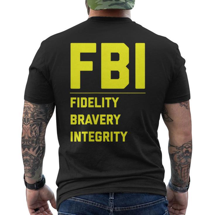 Fbi Motto 「Fidelity Bravery Integrity」 法執行機関 メンズTシャツ バックプリント