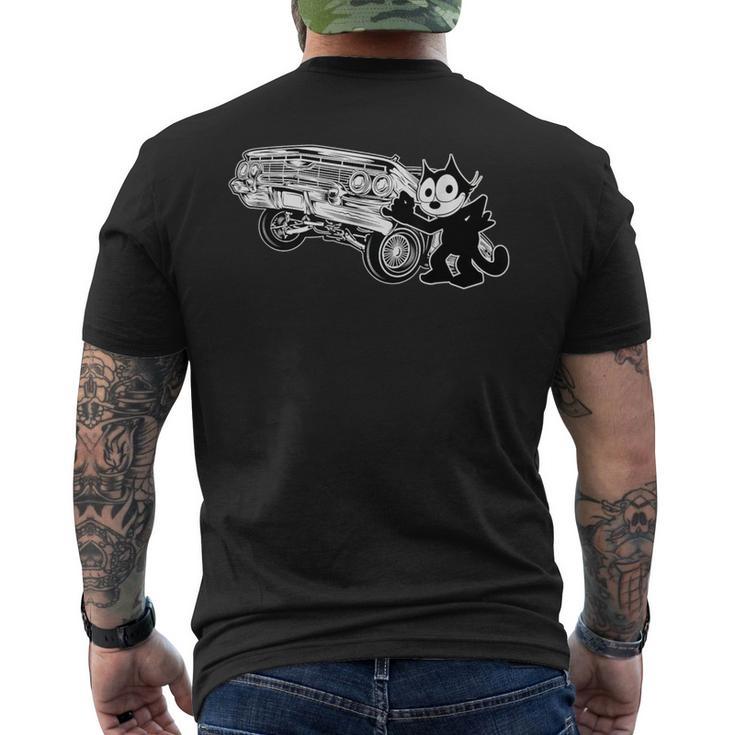 Felix 猫 カートゥーン ローライダー 油圧バウンス チルト カークラブ メンズTシャツ バックプリント