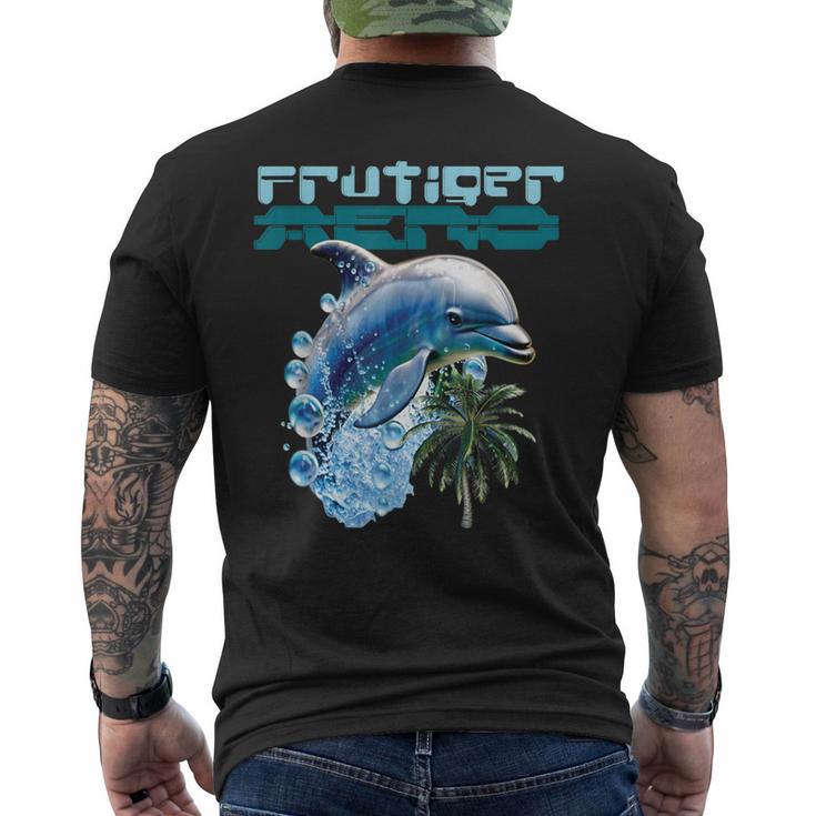 Frutiger Aeroplashy Dolphin Y2k 美的グラフィックデザイン メンズTシャツ バックプリント