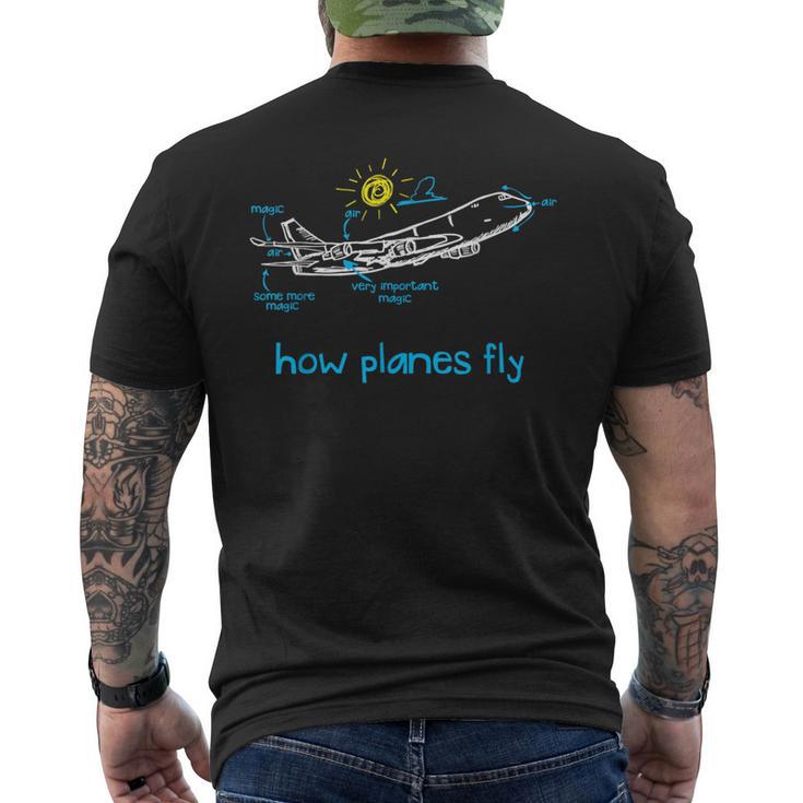 Aerospace How Planes Fly Air Magic Flight Crew メンズTシャツ バックプリント