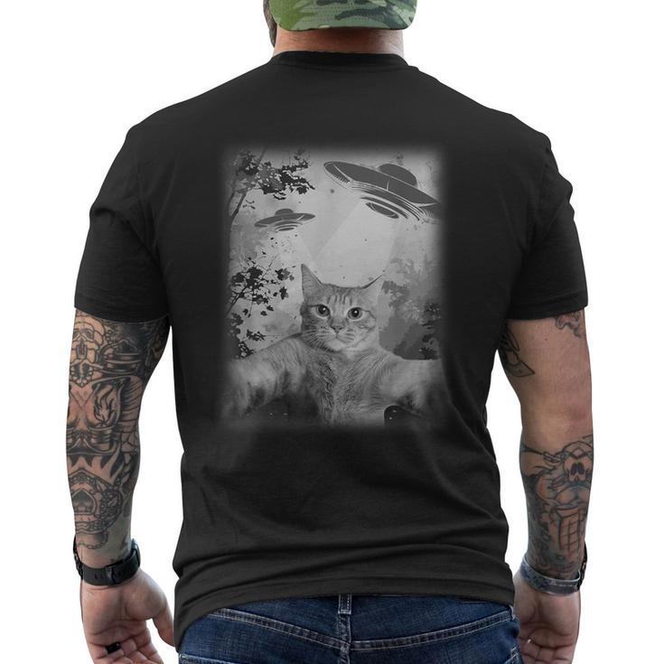 Catelfie With Ufos Cosmic Catpace Cat メンズTシャツ バックプリント