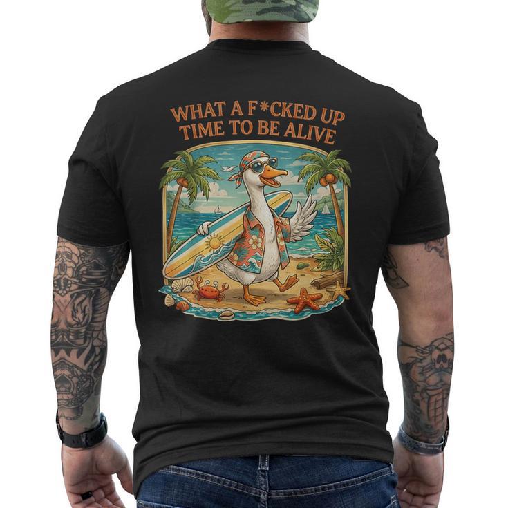 Gooseurf Beachummer なんてワイルド・タイム・ア・ワイルド・タイム・ア・アライブだ メンズTシャツ バックプリント