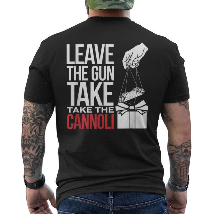 Leave The Gun Take The Cannoli メンズ レディース イタリア国旗 メンズTシャツ バックプリント