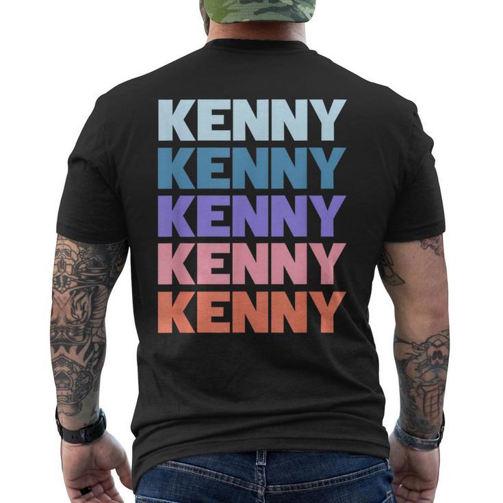 Modern Repeated Text Kenny メンズTシャツ バックプリント