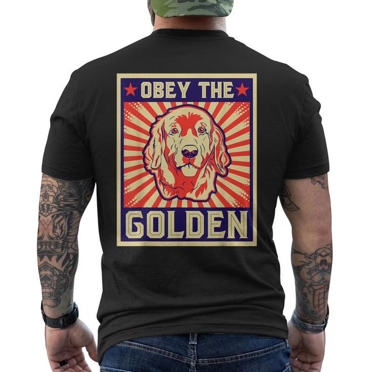 Obey The Golden ゴールデンレトリーバーオーナー向け メンズTシャツ バックプリント