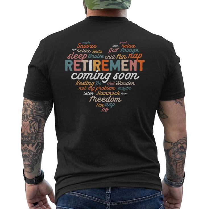 Retirement Coming Soon Almost Retired Heart Men's T-shirt Back Print