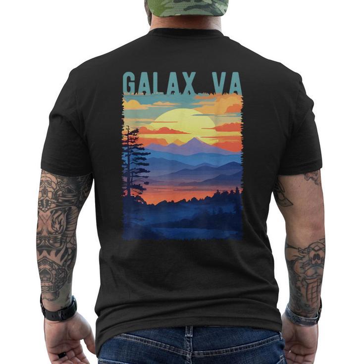 Galaxirginia Usa 山景色 サンセットスタイルデザイン メンズTシャツ バックプリント