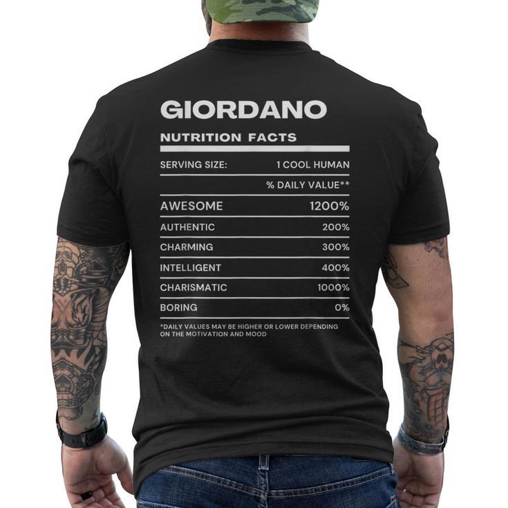 Giordano 栄養成分表示 メンズTシャツ バックプリント