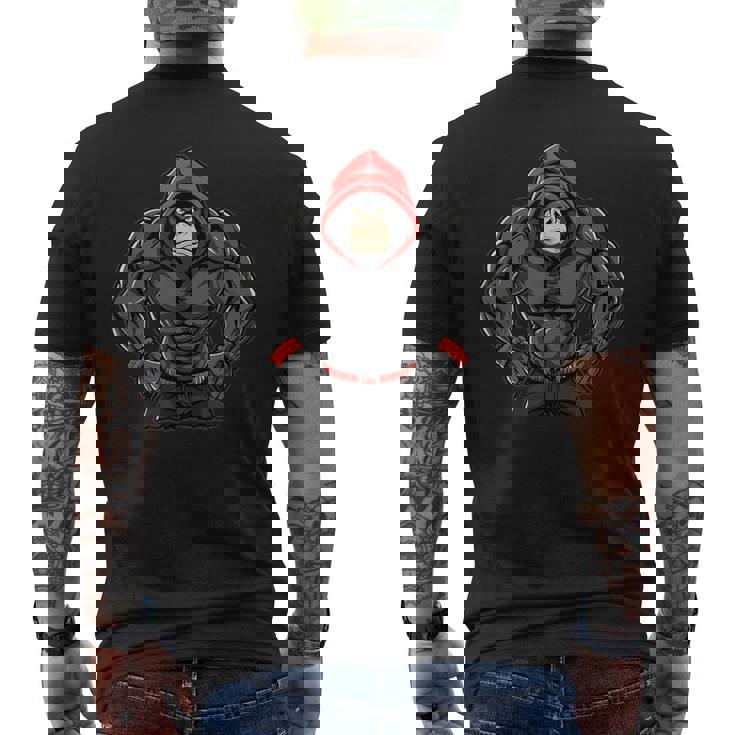 Gorilla Workout Angrytrongcaryilverback Gorilla Gym メンズTシャツ バックプリント