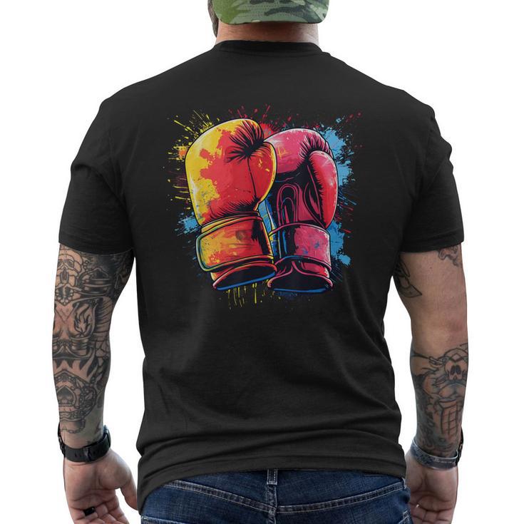 Guantes De Boxeo Pintados De Colores En Boxeo Artístico Camiseta Hombre Estampado Espalda
