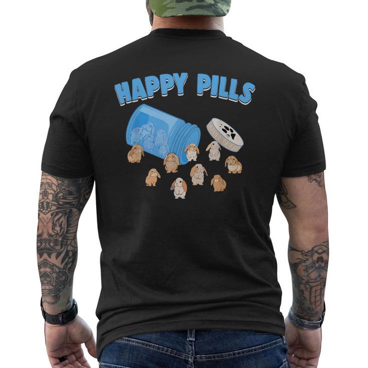 Happy Pills うさぎ 面白い ホーランドロップ バニー 恋人 ユーモア メンズTシャツ バックプリント