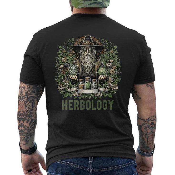 Herbology マジカルハーブ ヴィンテージ 神秘的な植物 メンズTシャツ バックプリント