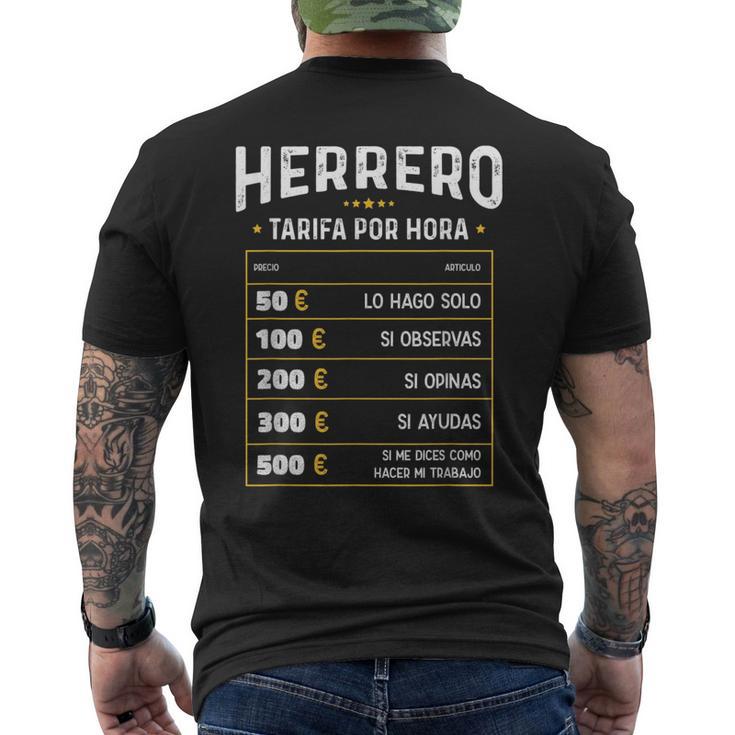 Herrero Tarifa Por Hora De Herrero Diseño Gracioso Camiseta Hombre Estampado Espalda