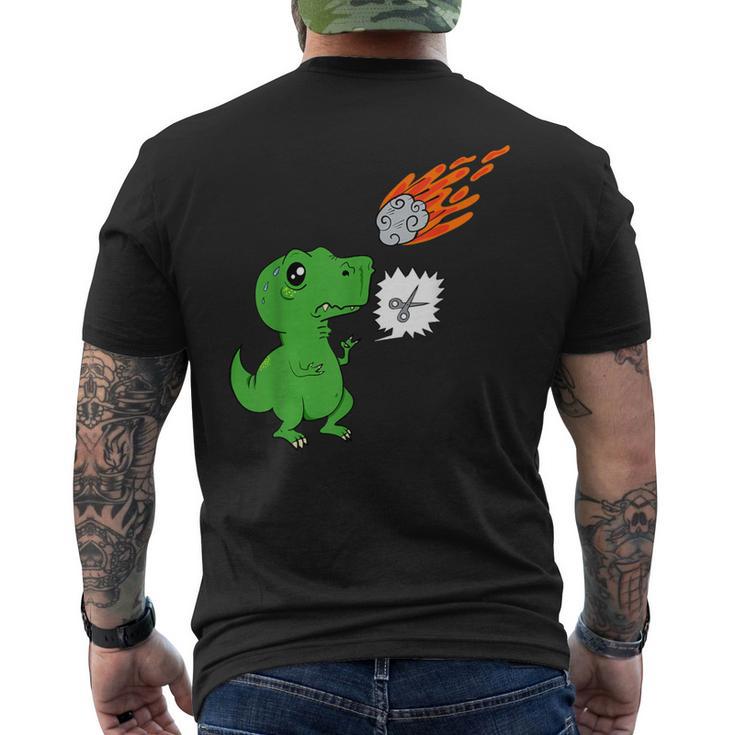 Hombre Divertido Juego De Tijeras T-Rex De Dinosaurios Meteoritos Piedras Papel Camiseta Hombre Estampado Espalda