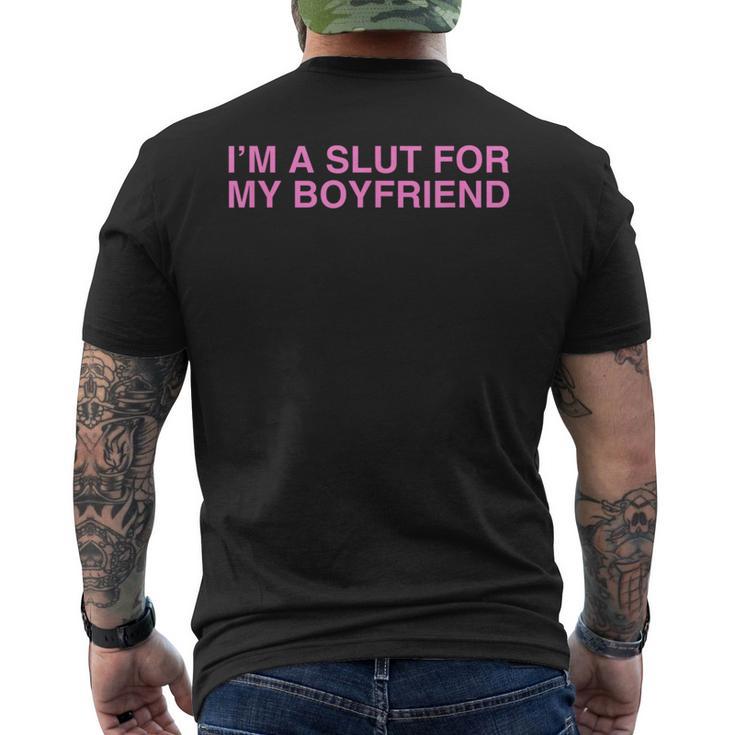 I'm Alut For My Boyfriend Y2k カップル 風刺殺 メンズTシャツ バックプリント