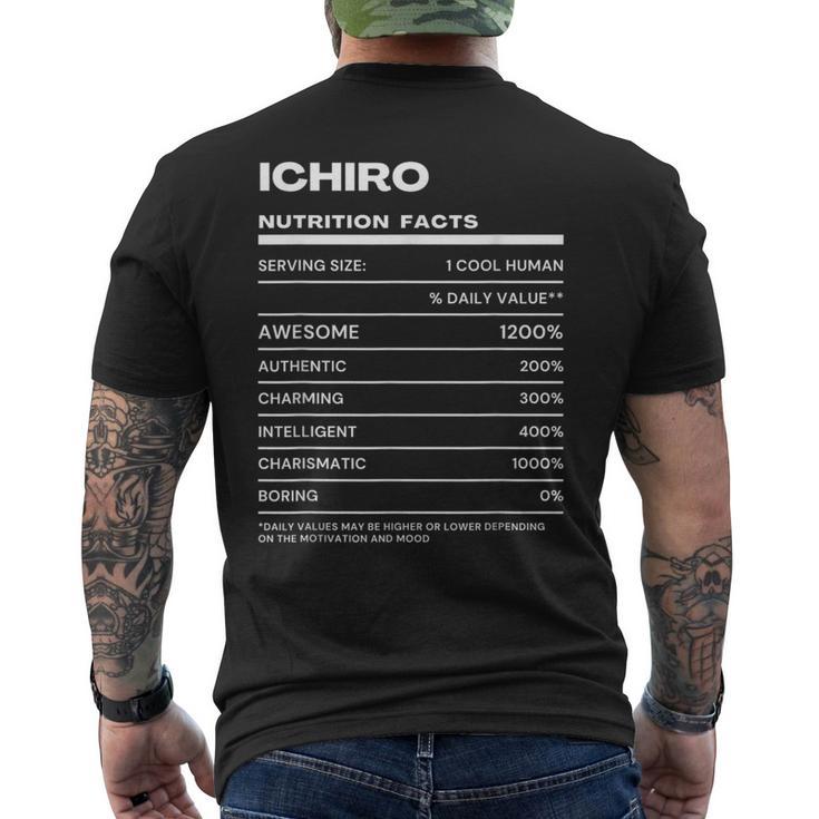 Ichiro 栄養成分表示 メンズTシャツ バックプリント