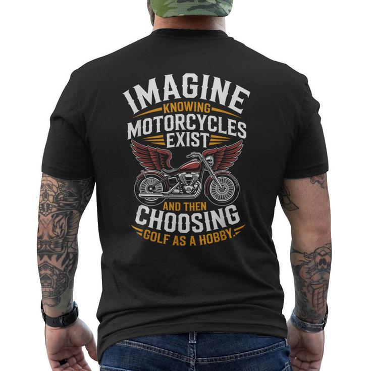 Imagine Motorcycles Exist Chopper Club バイカー バイク メンズTシャツ バックプリント