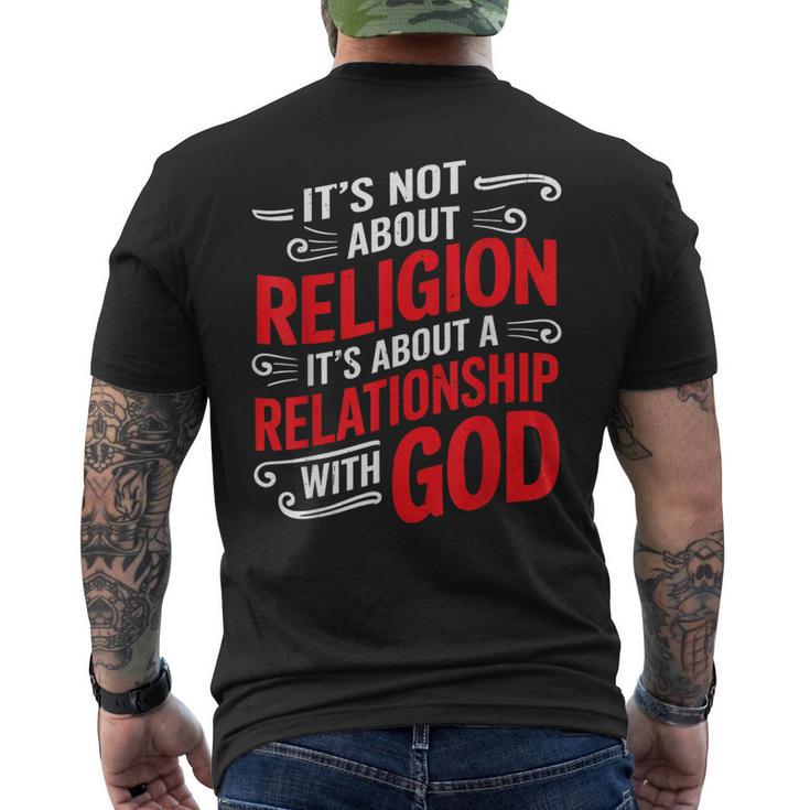 It's A Relationship With God Not Religion メンズTシャツ バックプリント
