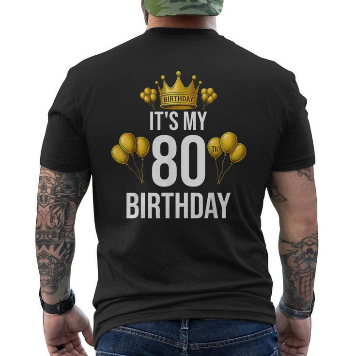 It's My 80Th Birthday Party 80歳 誕生日 メンズ レディース メンズTシャツ バックプリント