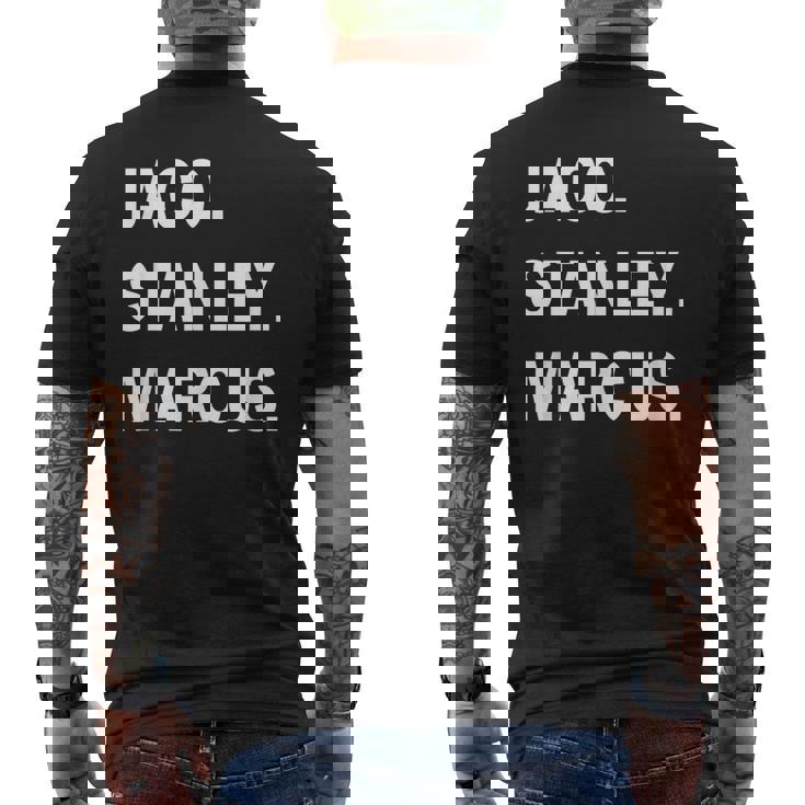 JacoStanleyMarcusJazz Guitar Godsミュージシャン メンズTシャツ バックプリント