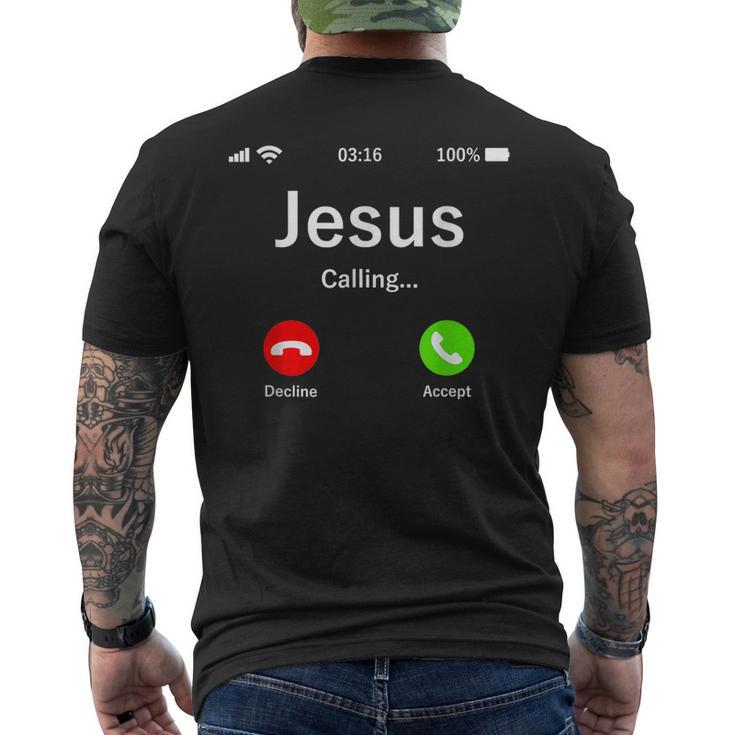 Jesus Is Calling Divertido Regalo Cristiano De Jesús Camiseta Hombre Estampado Espalda