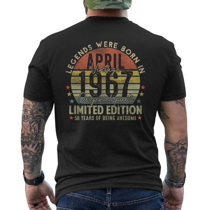 Legendince April 1967Intage 58Th Birthday Made In 1967 長袖tシャツ メンズTシャツ バックプリント