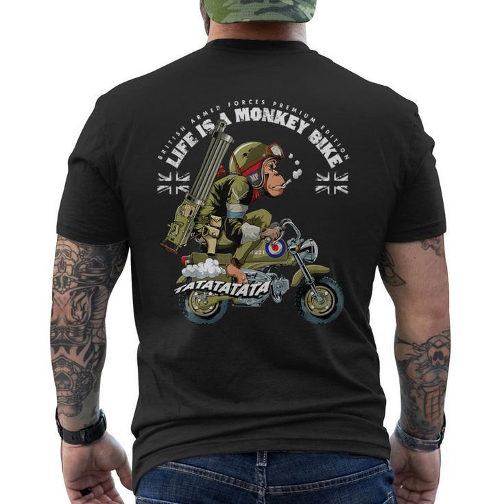 Life Is A Monkey Bike 英国軍 ヴィンテージエディション メンズTシャツ バックプリント