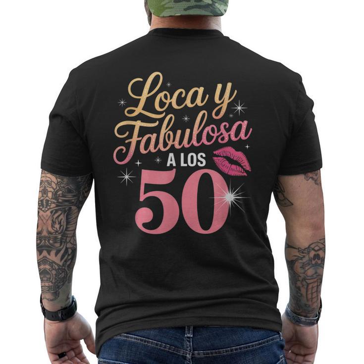 Loca Y Fabulosa A Los 50 Cumpleanos Camiseta Hombre Estampado Espalda