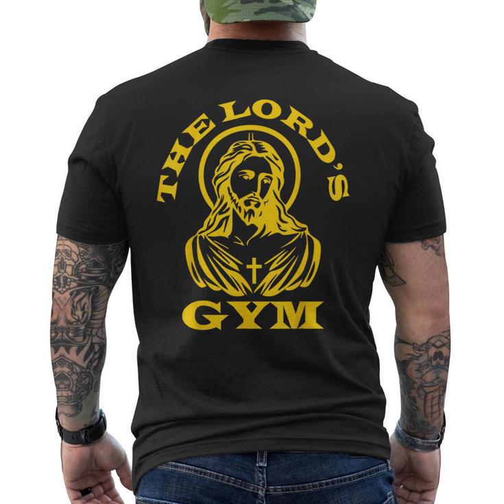 The Lords Gym 重量挙げに クリスチャン ジーザス 好き メンズTシャツ バックプリント