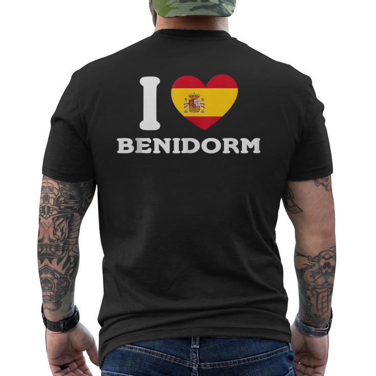I Love Benidorm Bandera De Corazón De España In Mangas Camiseta Hombre Estampado Espalda
