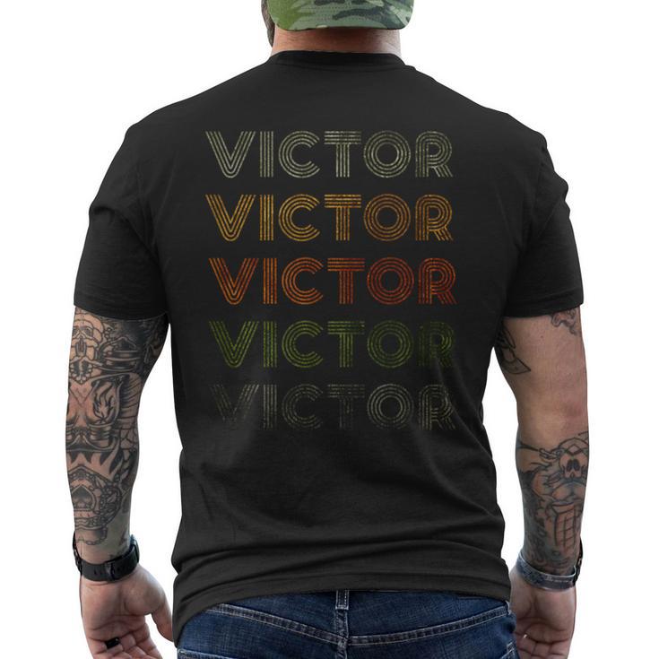 Love Heartictor グランジヴィンテージスタイル ブラック ビクター メンズTシャツ バックプリント