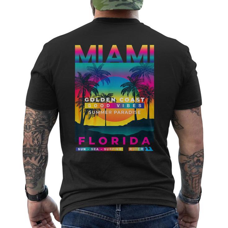I Love Miami Miamiibes Illustration Graphic s メンズTシャツ バックプリント