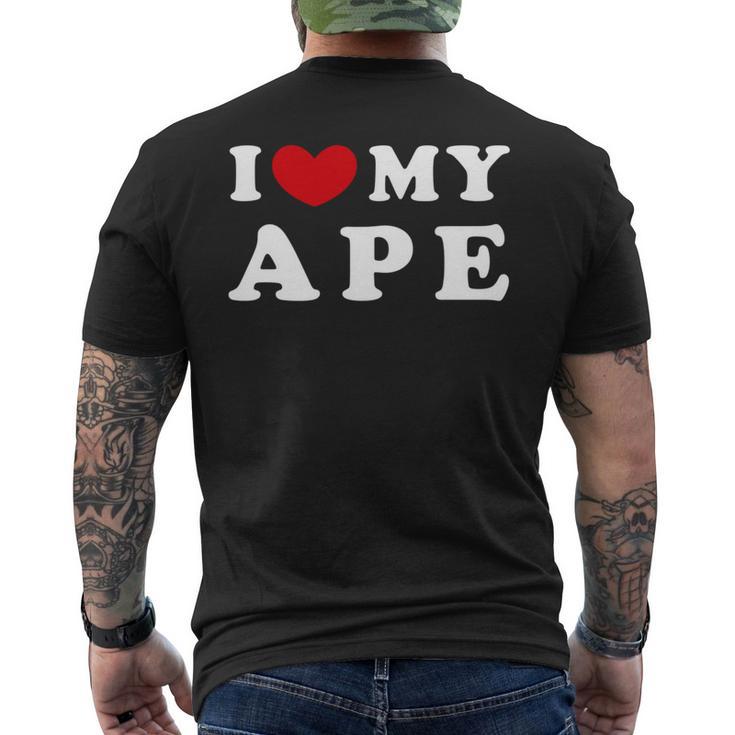 I Love My Ape アイ・ラブ・マイ・エイプ、アイ・ハート・マイ・エイプ 長袖tシャツ メンズTシャツ バックプリント