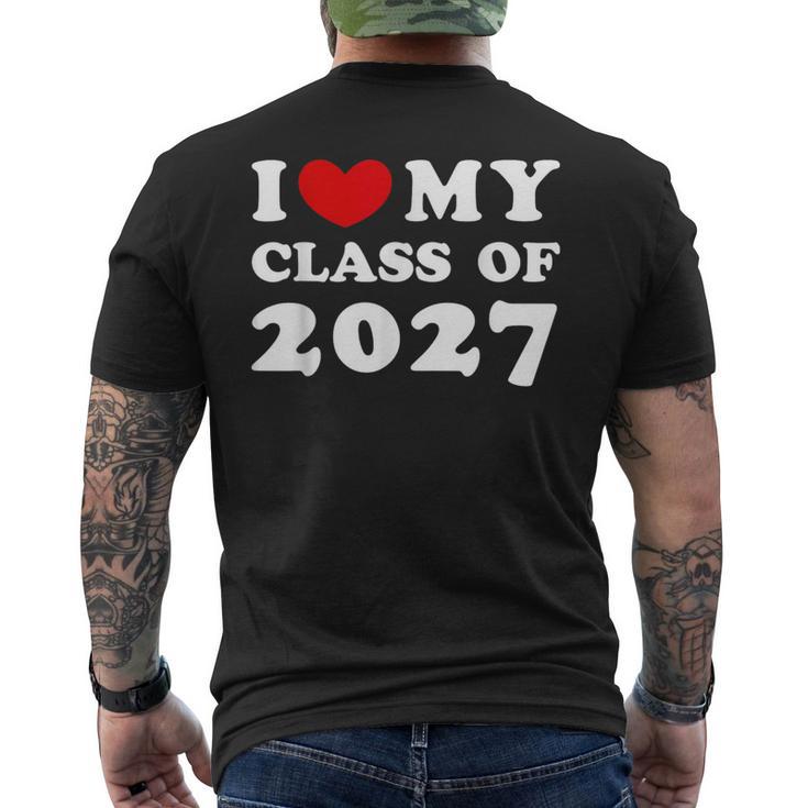 I Love My Class Of 2027 私は2027年のクラスが大好きで、2027年のクラスが好きです メンズTシャツ バックプリント