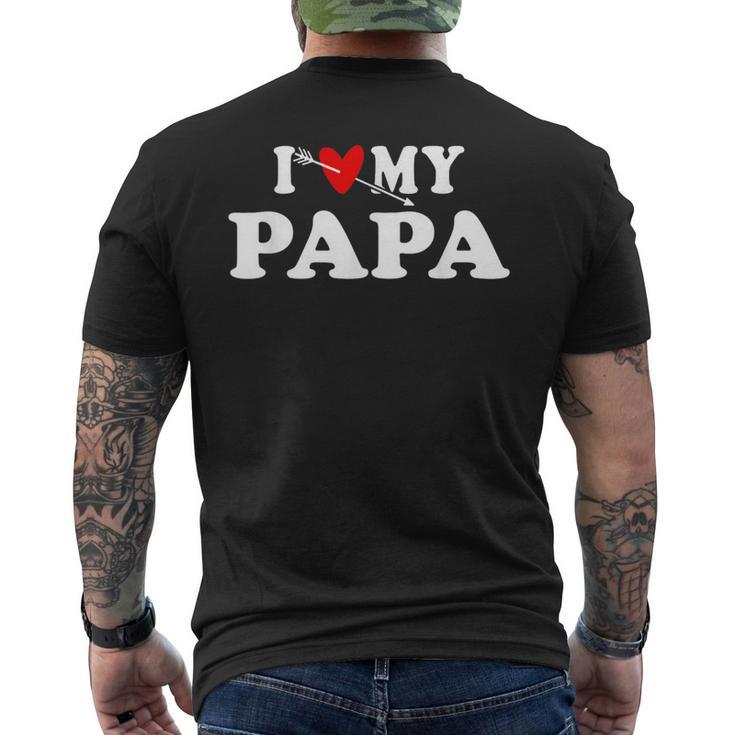 I Love My Papa With Heart Father’S Day Wear For Son Daughter Men's T-shirt Back Print