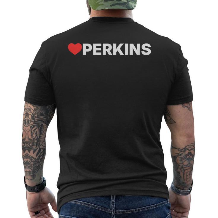 Love Perkins ハート メンズTシャツ バックプリント