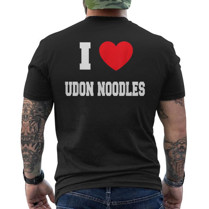 I Love うどん麺 メンズTシャツ バックプリント